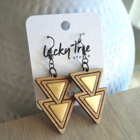 Lucky Tree Studio Jewelry - Bamboo & Brass Fusion Earrings